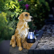 Load image into Gallery viewer, Dog Statue With Solar Lantern Solar Garden Labrador Dogs Statues Light 19cm/7.4inch Garden Sculpture Outdoor Solar Statues For
