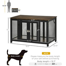 Load image into Gallery viewer, PawHut HeavyDuty Dog Crate Furniture Large Spacious Interior for Medium Dogs Brown Black
