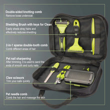 Load image into Gallery viewer, Professional Dog Brush Grooming Set for Dogs &amp; Cats Grooming Set 6 Pieces Cat massage Brush, Dematting Brush, Undercoat Brush
