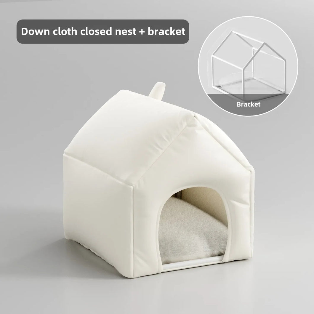 Soft and Warm Half-enclosed Dog House for Winter with Sense of Security and Protection From Cold for Small Pets