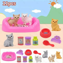 Load image into Gallery viewer, Cute Dog Pet Family Pretend Play Toy with Mini Fashion Cat House Kennel Bathtub Dog Doll Set, Ideal Gift for Kids
