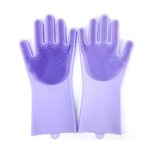 Load image into Gallery viewer, Pet Grooming Gloves Dog Cat Bathing Cleaning Glove Shampoo Scrubber Clean Soft Silicone Hair Removal Glove Hand Skin Protection
