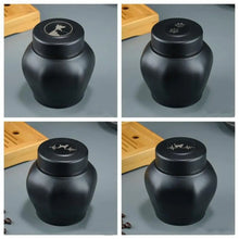 Load image into Gallery viewer, Stainless Steel Pet Memorial Ash Urn Black Sealed Jar Cat Funeral Keepsake Moisture-Proof Dog Cremation Urn Garden Burial
