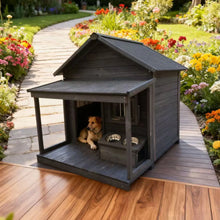 Load image into Gallery viewer, Outdoor dog cage doghouse Solid wood sun protection Rain protection dog kennel doghouse Large medium-sized dog Golden

