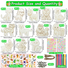 Load image into Gallery viewer, 284 dog themed animal woodworking kits, 24 unpainted wooden dogs, wooden crafts, DIY crafts, and decorations for birthday partie
