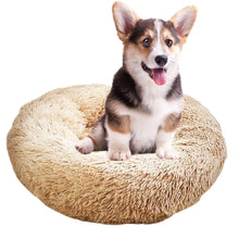 Load image into Gallery viewer, Round Dog Bed Soft Plush Pet Beds USB Heating Donut Round Beds for Dog Cat Comfortable House Pet Supplies Accessories

