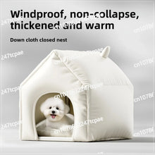 Load image into Gallery viewer, Soft and Warm Half-enclosed Dog House for Winter with Sense of Security and Protection From Cold for Small Pets

