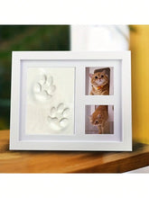 Load image into Gallery viewer, 1pcs DIY Pet Paw Print Memorial Set - Clay Mold &amp; Photo Frame, Souvenir Kit for Dogs &amp; Cats, Perfect Pet Memorial Gift
