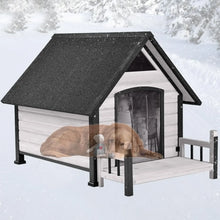 Load image into Gallery viewer, Dog House Outdoor, Insulated Kennel Outside for Large Breed, Weatherproof Shelter with Anti-Chewing Iron Frame
