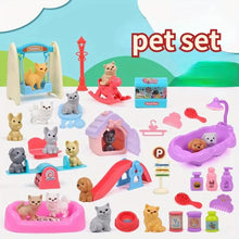 Load image into Gallery viewer, Cute Dog Pet Basket Family Toys Dog Doll Set Dog Cage Toys Scene Playing Toys Christmas Decoration Kids Pretend Play Gifts
