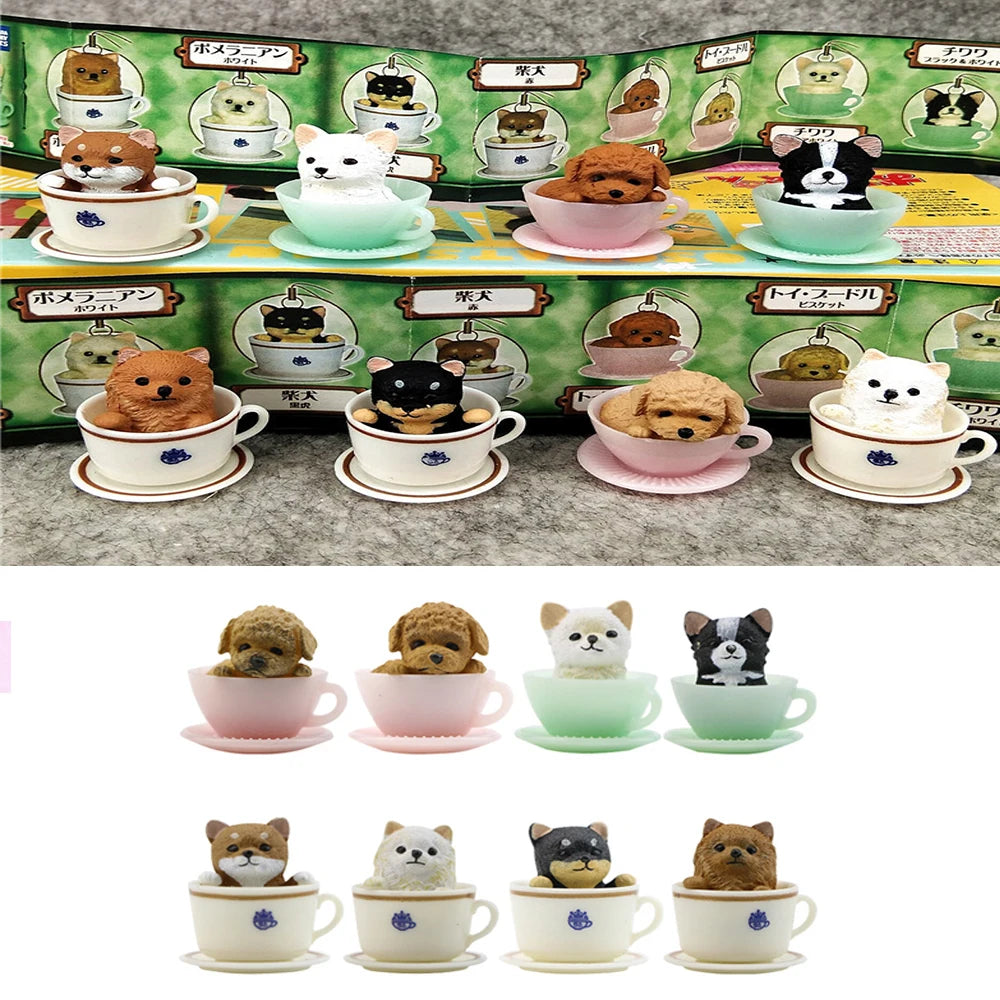 8/16Pcs Cute Dog Cat Miniature Ornaments Puppy Kitten Figurines Model Gifts for Child Kids Birthday Desk Car Garden Home Decor