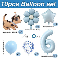 Load image into Gallery viewer, 1 set of dog pet themed birthday balloon decoration set, daisy, husky, spotted dog, sausage, dog, bago, aluminum foil balloon
