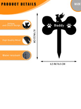 Load image into Gallery viewer, Dog Tombstone Card Dog Bone Shape Garden Metal Flower Garden Decoration For Pet Memorial Dog Memorial Deceased Pet Souvenir
