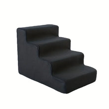 Load image into Gallery viewer, 4-Step Pet Stairs for Small &amp; Medium Dogs - Non-Slip Foam Ramp with Removable Cover, Ergonomic Pet Ladder for High Beds
