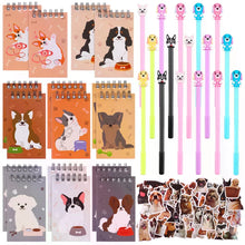 Load image into Gallery viewer, Dog Party Favors 132Pcs Puppy Party Favors Bulk Dog Paw Mini Notebooks Pens Stickers Set for Dog Themed Birthday Party Supplies
