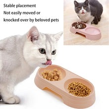 Load image into Gallery viewer, Pet Double Bowl Dogs and Cats Feed in Double Bowls Macaron Plastic Feeding Bowl Pet Supplies Cat Accessories Cat Products Cat Fo
