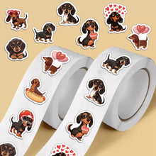 Load image into Gallery viewer, 500PCS Cute Sausage Dog Style Reward Stickers 10 pieces 2.5cm/1.0-inch Dog Learning Reward Set Party Gift Stamps

