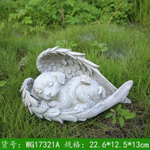 Load image into Gallery viewer, Pet Dog Cat Tombstone Personalized Memorial Stone Resin Statue Creative Angel Dog Cat Ornament Pet Tombstone Memorial Stone
