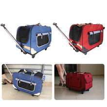 Load image into Gallery viewer, Pet Dog Carrier Bags With Removable Rolling Wheels Dogs Cats Carrier Backpack Breathable Luggage Pets Car Travel Transport Bags
