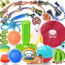 Load image into Gallery viewer, 25 Pack Various Puppy Dog Toys for Teething Entertainment Interaction Puppy Chew Toys Pack with Rope Toy Treat Balls and Dog Sq
