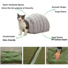 Load image into Gallery viewer, Cats Beds for Winter Pet Supplies Plush House Warm Kitten Goods Cushions Houses and Habitats Things Bed Basket Dog Mat Products
