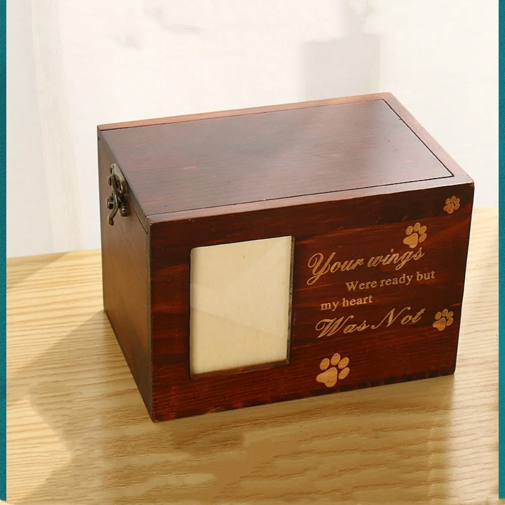 Solid Wood Pet Urn Cremation Memorial Urns Removable Lid Unique Memorial Urn for Dogs Cats Pet Funeral Supplies