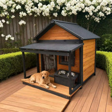Load image into Gallery viewer, Outdoor dog cage doghouse Solid wood sun protection Rain protection dog kennel doghouse Large medium-sized dog Golden
