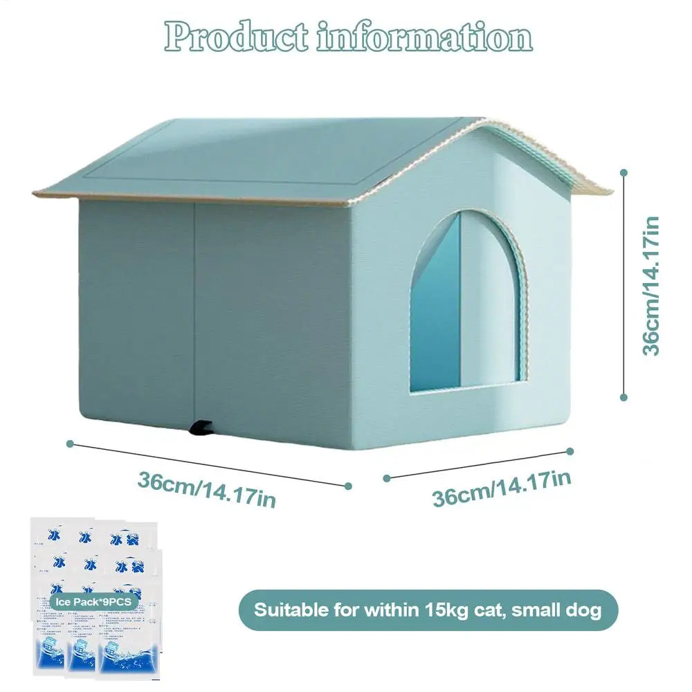 Pet Cooling House Dog Cooling Shelter All Seasons Pet Accessory  Comfortable Kitten Cooler House for Small Large Medium Cat