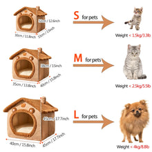 Load image into Gallery viewer, Foldable Pet House Removable Washable Cat House Puppy Cave Sofa Pet Bed House for Extra Small Dogs and Small and Medium Cats
