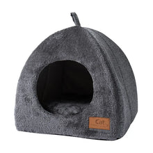Load image into Gallery viewer, Cat Bed Pet Kennel Kitten House Semi-enclosed Sleeping Cats Cave Bed Plush Foldable Small Dogs Tent Stuff
