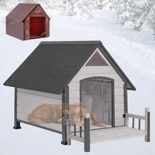 Load image into Gallery viewer, Dog House Outdoor, Insulated Kennel Outside for Large Breed, Weatherproof Shelter with Anti-Chewing Iron Frame
