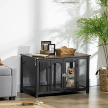 Load image into Gallery viewer, PawHut HeavyDuty Dog Crate Furniture Large Spacious Interior for Medium Dogs Brown Black
