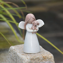 Load image into Gallery viewer, Angel Dog Memorial Figurine Resin Statue, Guardian Angel Holding Puppy Design, Pet Loss Sympathy Gift for Desk
