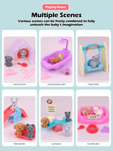 Load image into Gallery viewer, Mini doll pet accessory set, children&#39;s playhouse toy pet set, cat and dog bath, park, scene set, birthday and Christmas gifts
