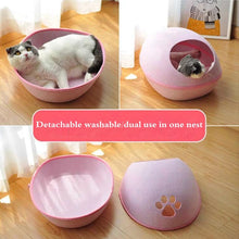 Load image into Gallery viewer, Cat Bed Detachable Natural felt Cat Bed Breathable Cat Cave Dark Gray Cat Bed House With Cushion for Pets Cats Pet Accessories
