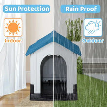 Load image into Gallery viewer, Large Plastic Dog House, Indoor Outdoor Doghouse Pet House with Air Vents and Elevated Floor
