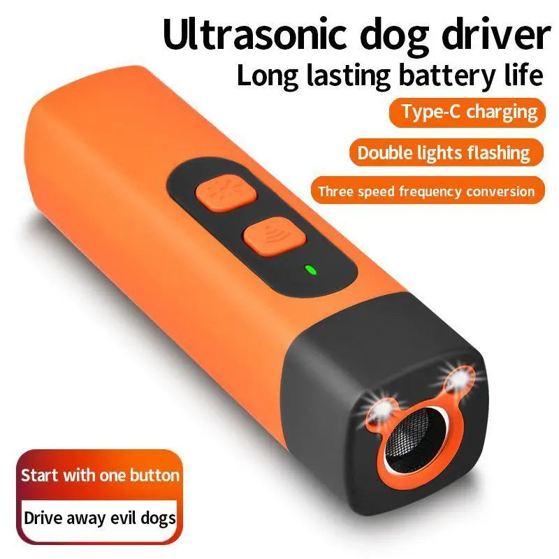 Anti Bark Device for Dogs with Torch LED Flashlight Ultrasonic Dog Repeller Barking Devices Stop Bad Behavior Dog Trainers Tool