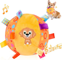 Load image into Gallery viewer, Dog Interactive Sound-Making Ball Toys With Labels, Soft-Filled Puppy Toys, Built-In Bells, Dog Chewing Toys
