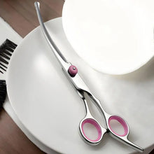 Load image into Gallery viewer, Curved Dog Grooming Scissors Curved Dog Trimmer Trimming Hair Scissors Safety Pet Tool With Round Tips Professional Grooming
