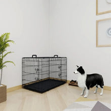 Load image into Gallery viewer, 36 inches Black wire dog cage double lock mechanism two doors two handles Double bolt

