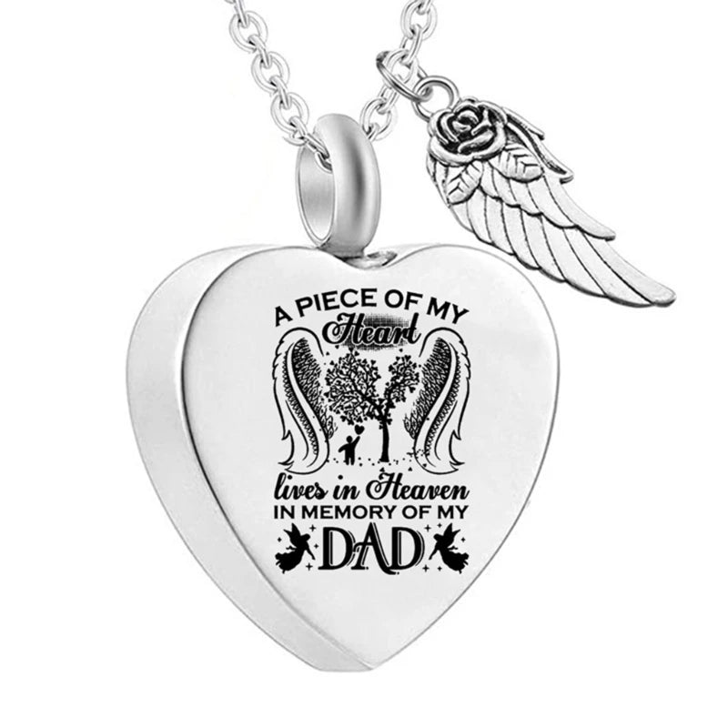 Memorial Necklace Ashes Container Locket Cremation Neck Jewelry for Ashes/Hair Elegant Locket Necklace for Women Men