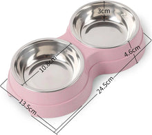 Load image into Gallery viewer, Double Pet Bowls Dog Food Water Feeder Stainless Steel Pet Drinking Dish Feeder Cat Puppy Feeding Supplies Small Dog Accessories
