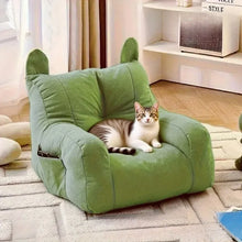 Load image into Gallery viewer, Cat Sofa Bed with Cartoon Design, Detachable Washable Pet Bed for Indoor Cats, Support Up To 2.72KG, Cozy Pet Furniture
