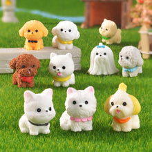 Load image into Gallery viewer, Mini Dog Figurines Set, 14 PCS Resin Puppy= Ornaments For Fairy Garden, Lawn Decor, Terrarium, Cake Topper= Christmas Ornament
