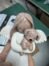 Load image into Gallery viewer, Angel Dog Memorial Figurine Resin Statue, Guardian Angel Holding Puppy Design, Pet Loss Sympathy Gift for Desk
