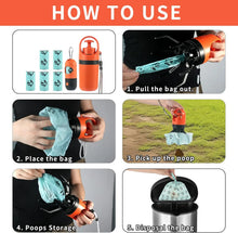 Load image into Gallery viewer, Dog Poop Scooper Set Claw Waste Picker with Leash Clip Poop Bag Dispenser LED Light Portable Hygienic Cleanup Tool for Pet Dogs
