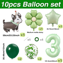 Load image into Gallery viewer, 1 set of dog pet themed birthday balloon decoration set, daisy, husky, spotted dog, sausage, dog, bago, aluminum foil balloon
