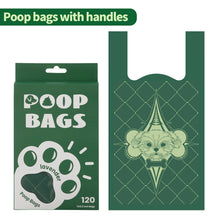 Load image into Gallery viewer, 120pcs/set Degradable Dog Poop Bag Portable Cat Poop Cleaning Bag with Handle Thickened deodorant Pet Waste Bags Dog Accessories
