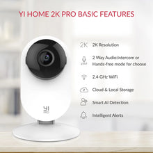 Load image into Gallery viewer, YI 2pcs Pro Camera Kit 2K 3MP, AI-Based Smart Home 2.4G Baby Cam Pet Video Record Surveillance Enhanced Night Vision
