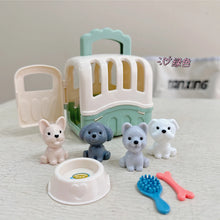 Load image into Gallery viewer, Cute Dog Pet Basket Family Toys Dog Doll Set Dog Cage Toys Scene Playing Toys Christmas Decoration Kids Pretend Play Gifts
